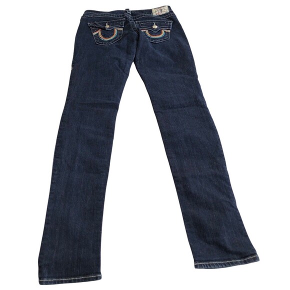 True Religion Skinny Rainbow Stitch Jeans Flap Pocket Size 28 Made In USA - Picture 2 of 12